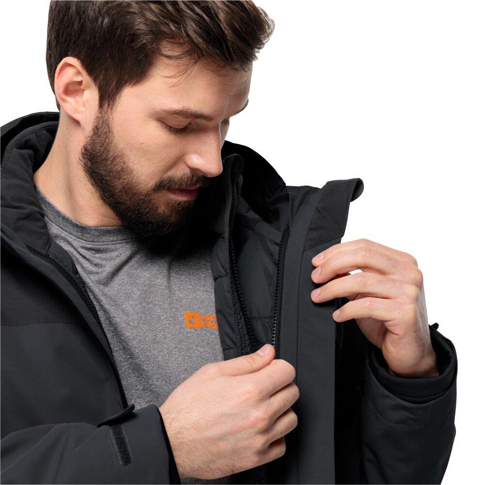 Jack Wolfskin Glaabach 3IN1 JKT M Erkek Outdoor Mont 1115291-6001 Black