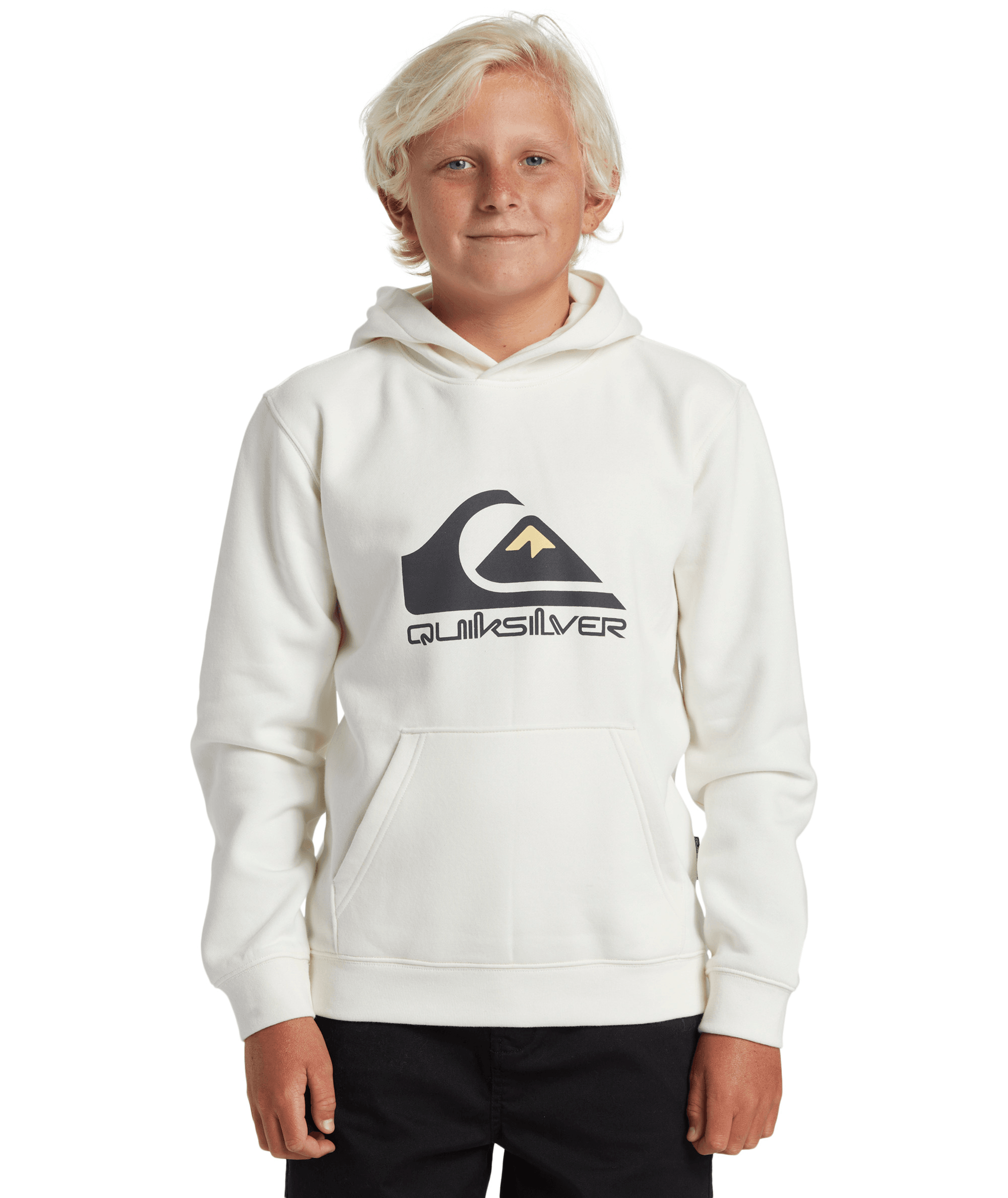 Quiksilver Big Logo Hoodie Çocuk Sweatshirt AQBFT03099-WBK0 Snow White