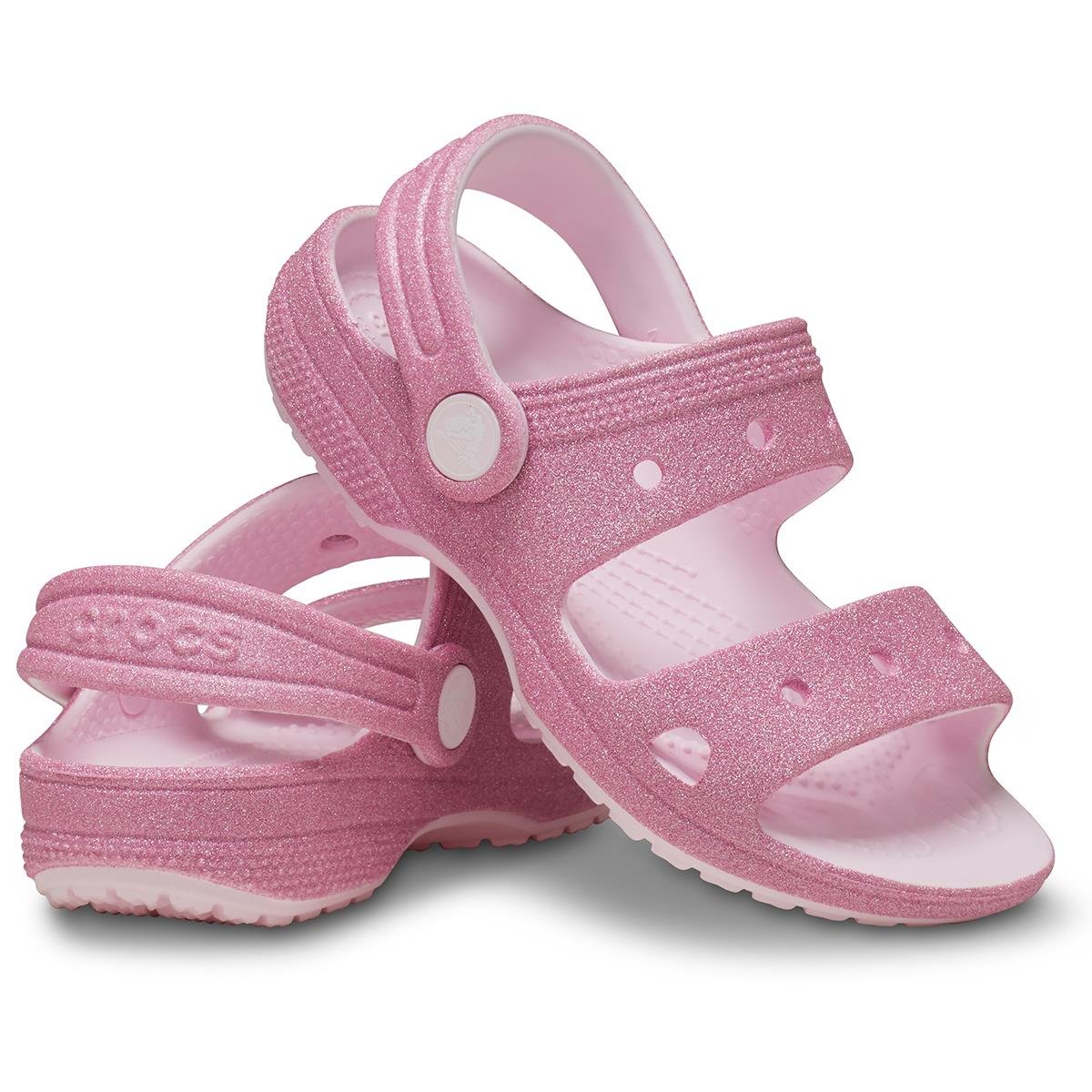 Crocs Classic Glitter Sandal Bebek Terlik 207983-6ZW Pink Milk