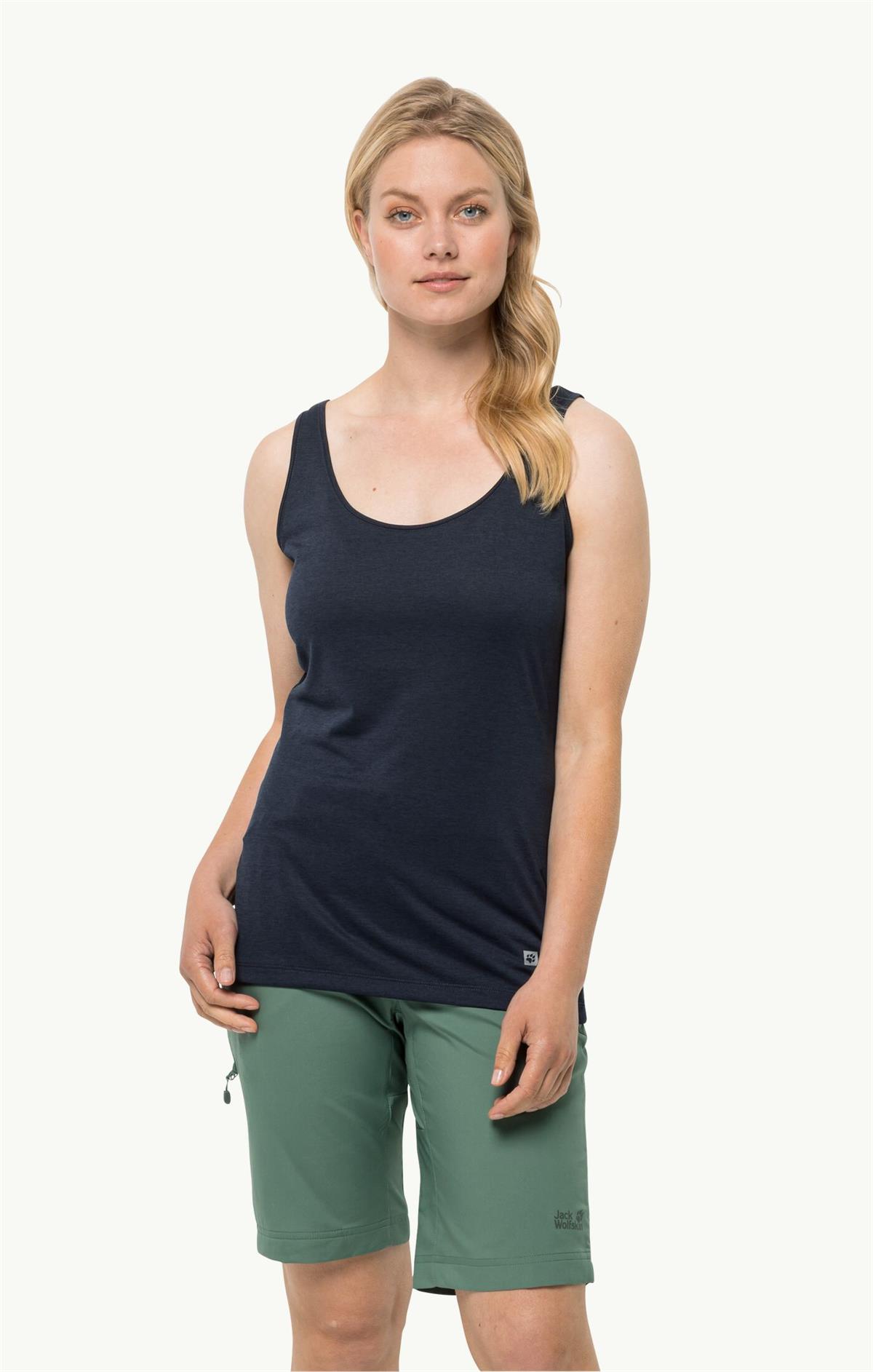 Jack Wolfskin Pack & Go Tank Kadın Atlet 1807283-1010 Night Blue