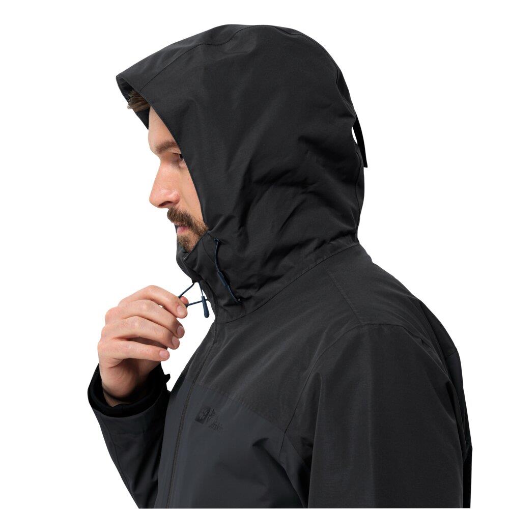 Jack Wolfskin Glaabach 3IN1 JKT M Erkek Outdoor Mont 1115291-6001 Black