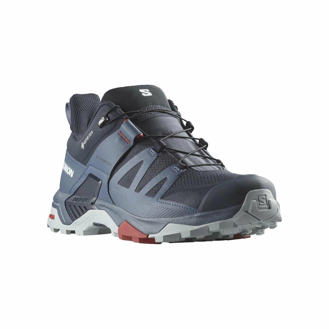 Salomon X Ultra 4 GTX Erkek Outdoor Ayakkabı L47376500 Carbon/Bering Sea/Pearl Blue