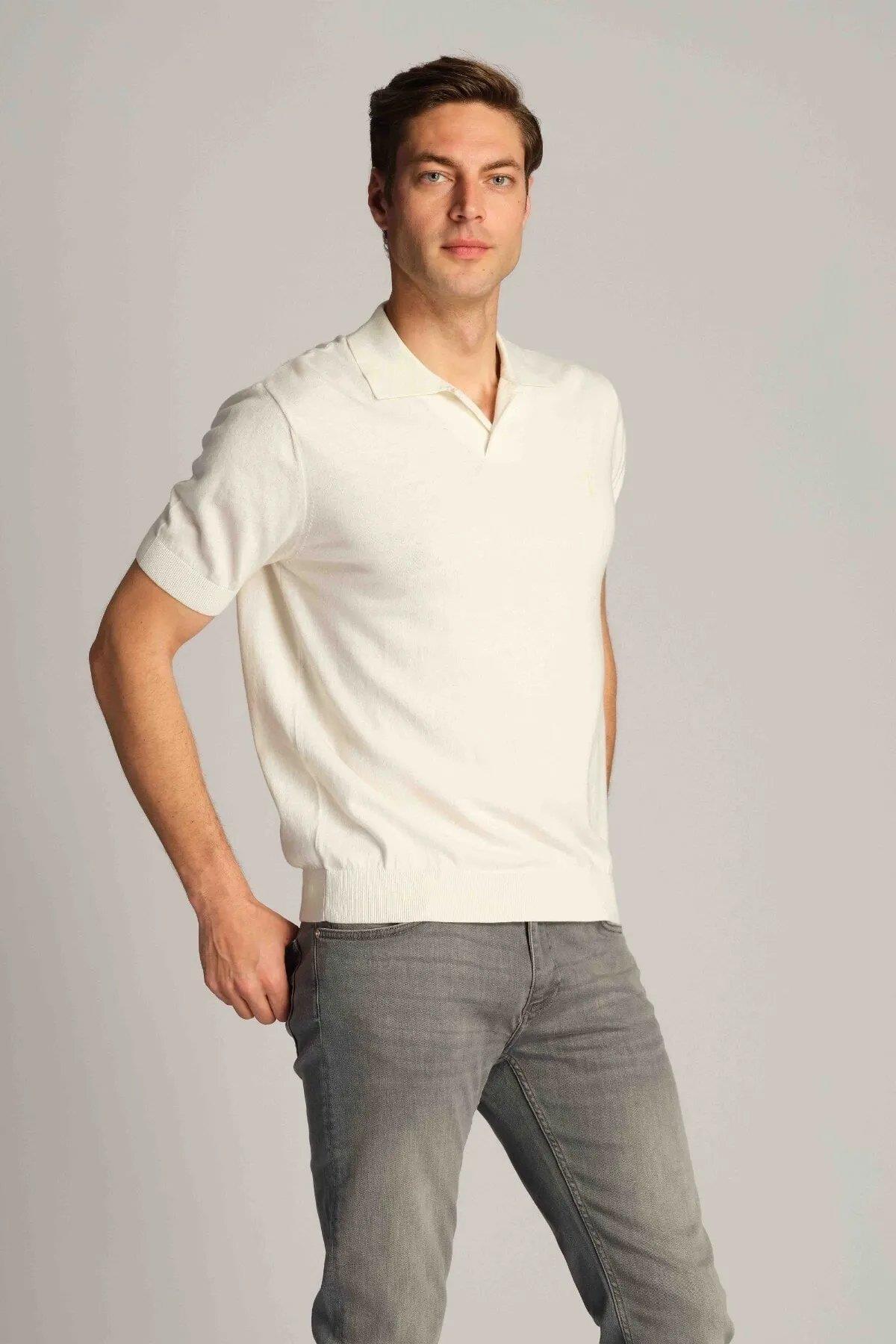 Ruck & Maul Erkek Polo T-Shirt 23806-1143 Marshmallow