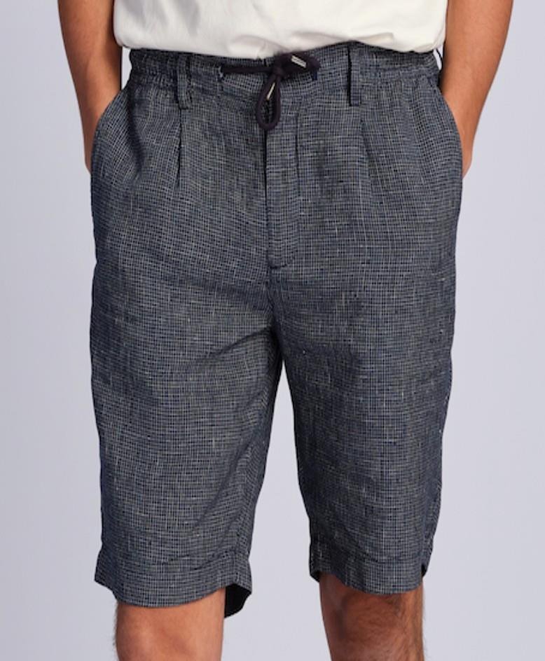 Ruck & Maul Erkek Keten Şort 25456-166 Navy Blue