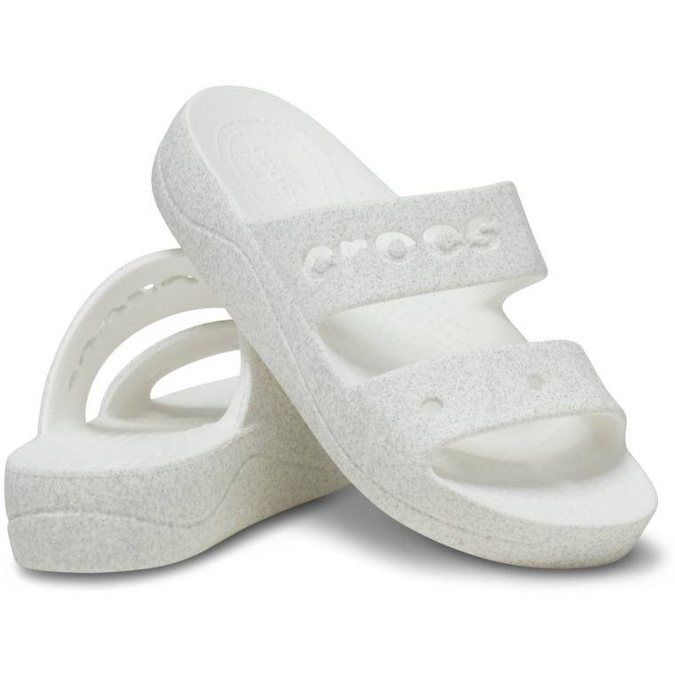 Crocs Baya Platform Glitter Sandal Kadın Terlik 208461-100 White