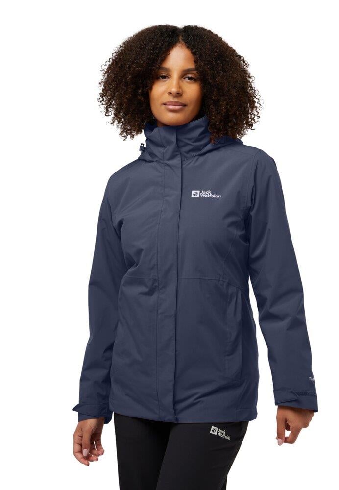 Jack Wolfskin Rotwand 3IN1 JKT W Kadın Outdoor Ceket A60333-1388 Graphite