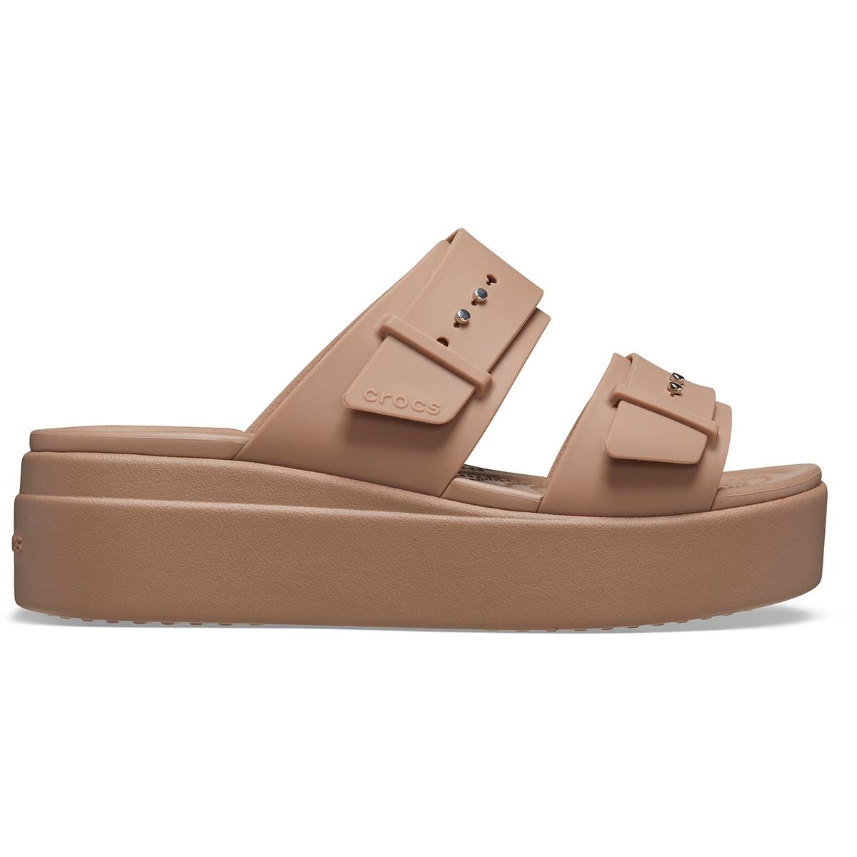 Crocs Brooklyn Buckle Low Wedge Kadın Terlik 207431-2Q9 Latte