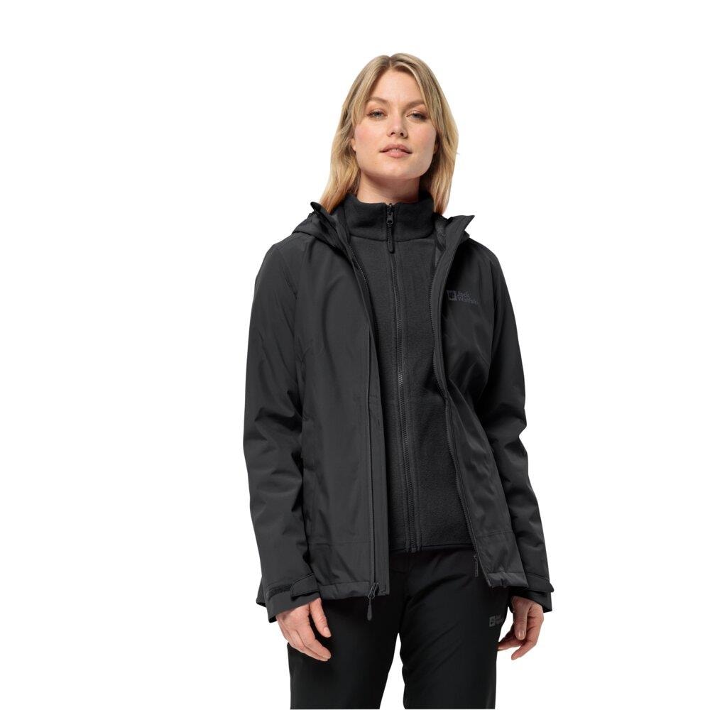Jack Wolfskin Moonrise 3IN1 JKT W Kadın Outdoor Ceket 1115621-6000 Black
