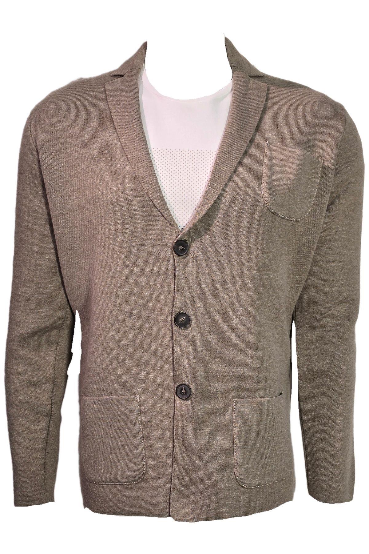 Campione 3849301 Erkek Triko Ceket Camel