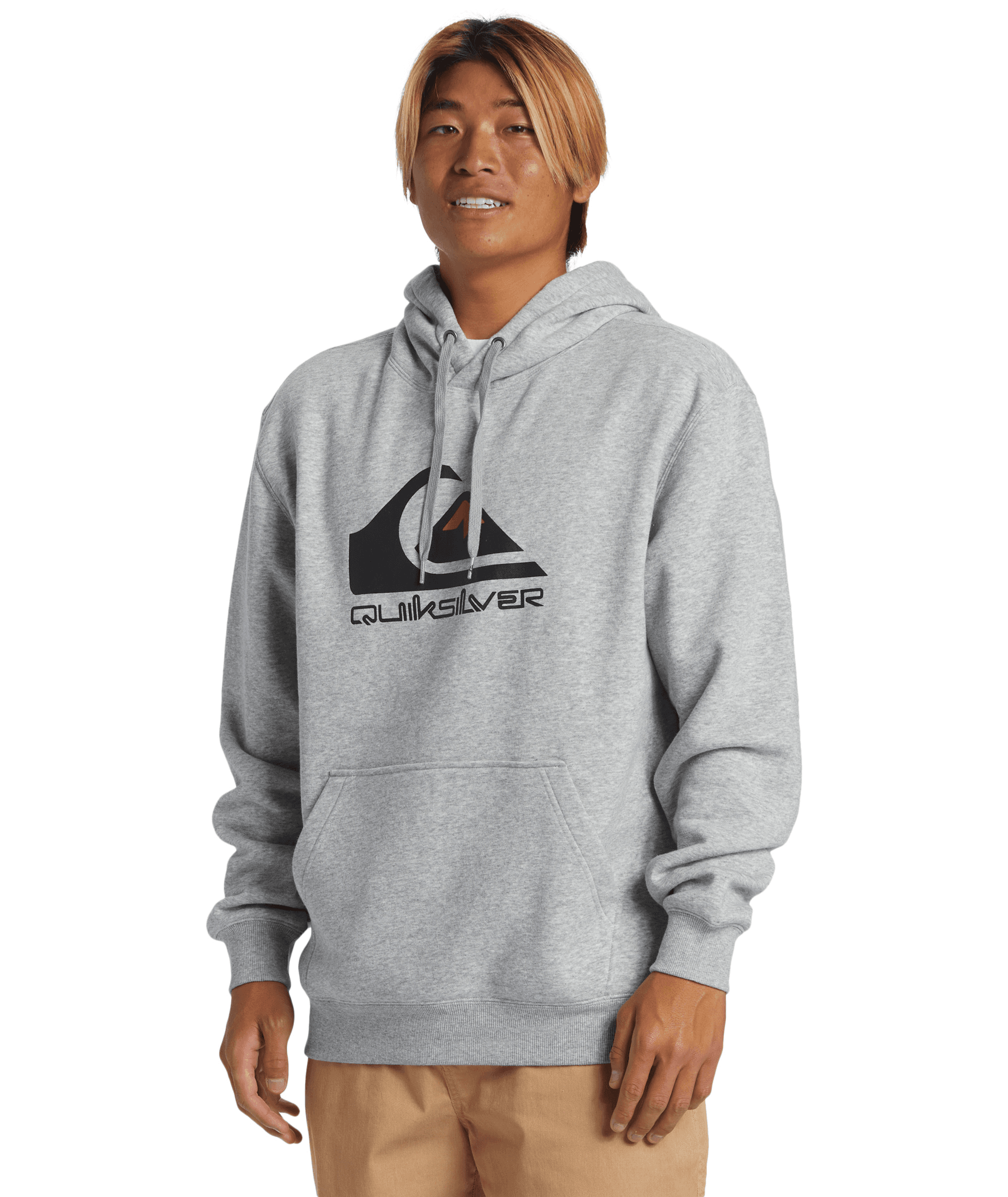Quiksilver Big Logo Hoodie Erkek Sweatshirt AQYFT03356-SGRH Heritage Heather