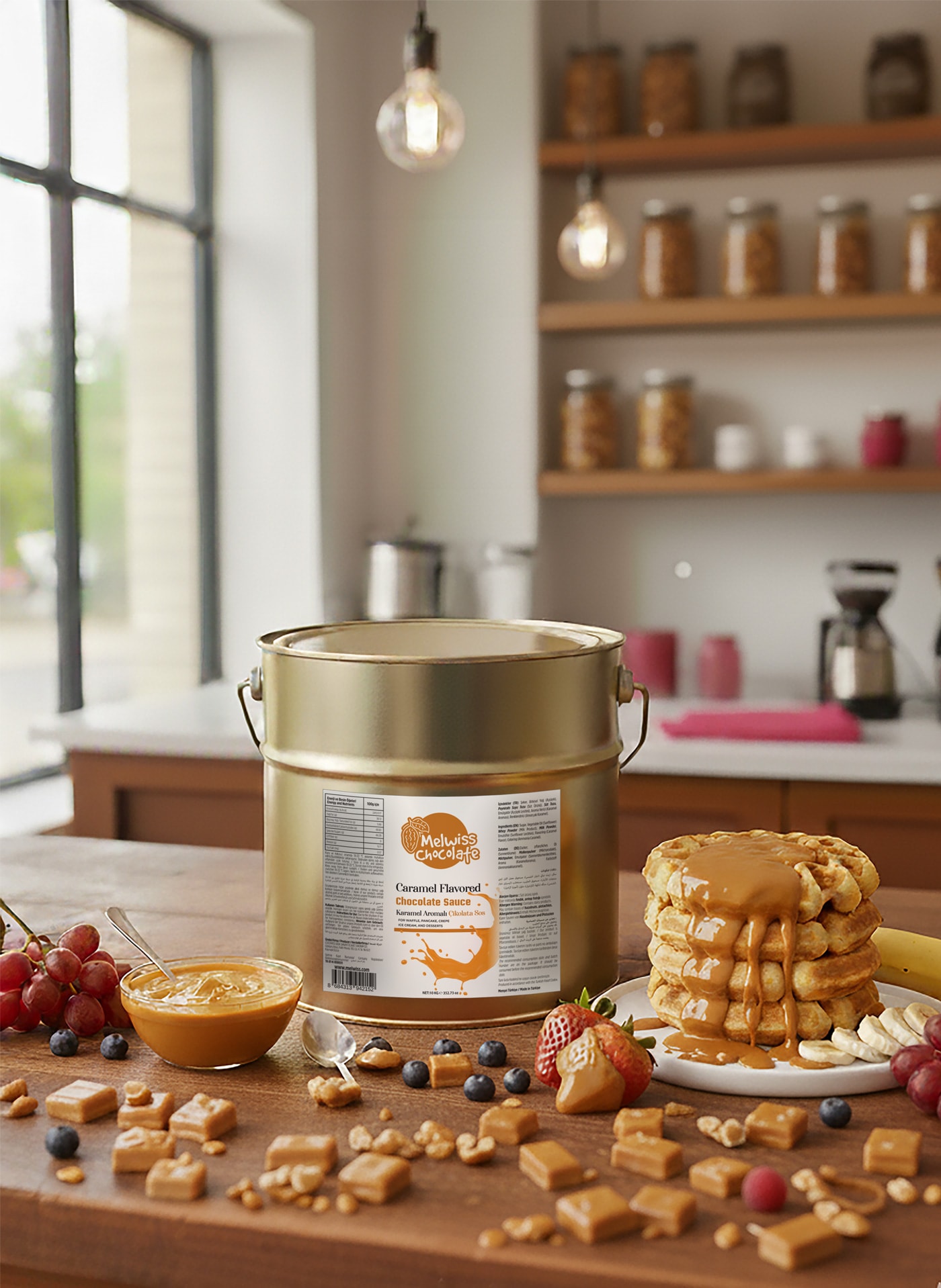 Melwiss Karamel Aromalı Çikolata Sosu 10 KG