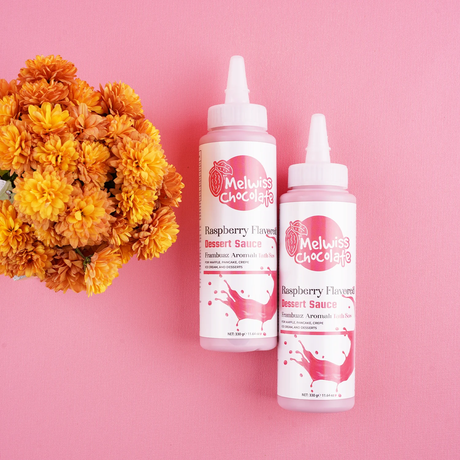 Frambuaz Aromalı Tatlı Sosu 330 g - Waffle & Pankek & Krep Sosu