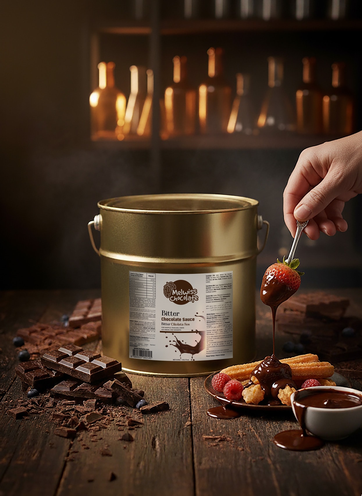 Melwiss Bitter Çikolata Sosu 15 KG