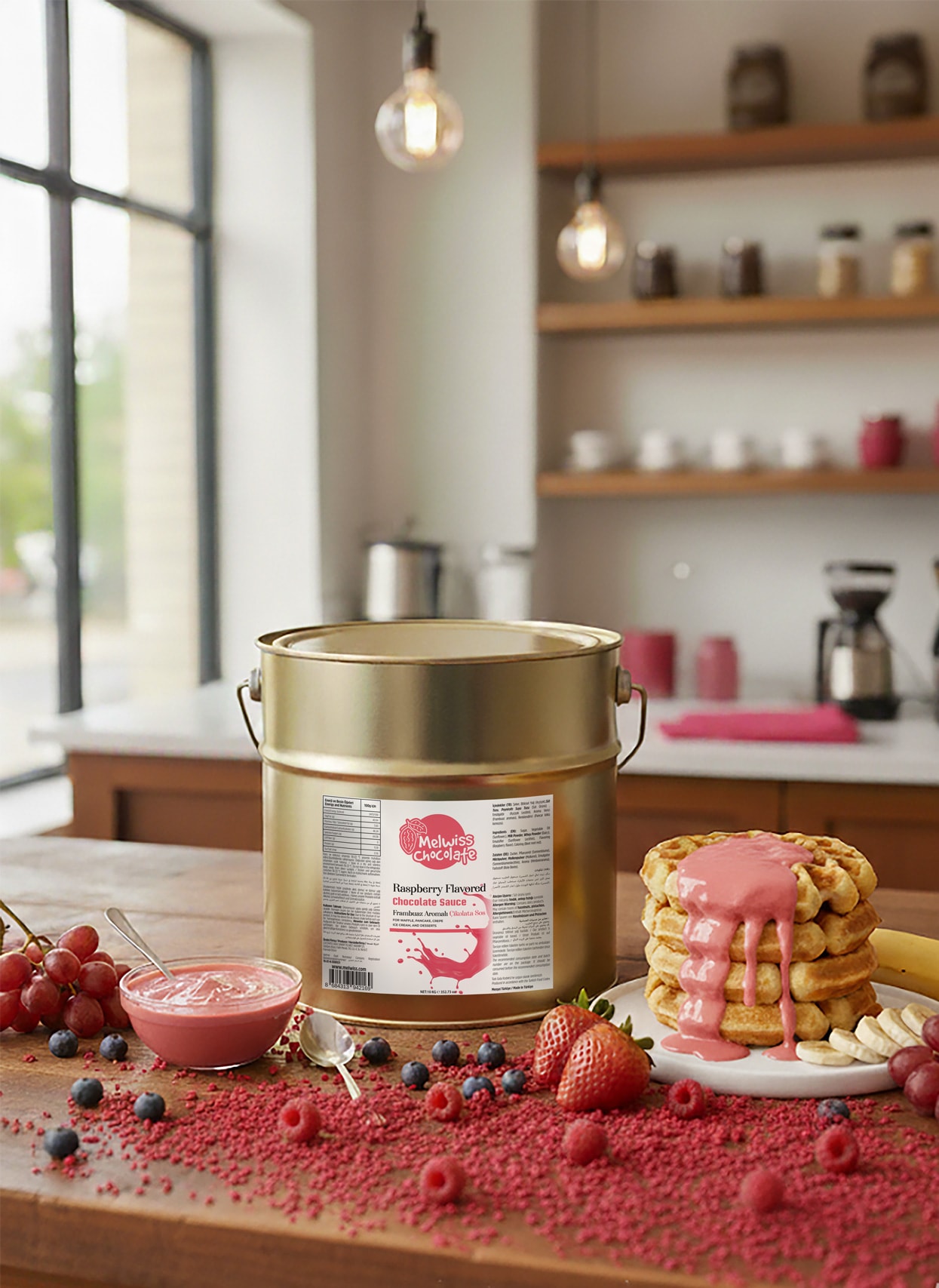 Melwiss Frambuaz Aromalı Çikolata Sosu 15 KG