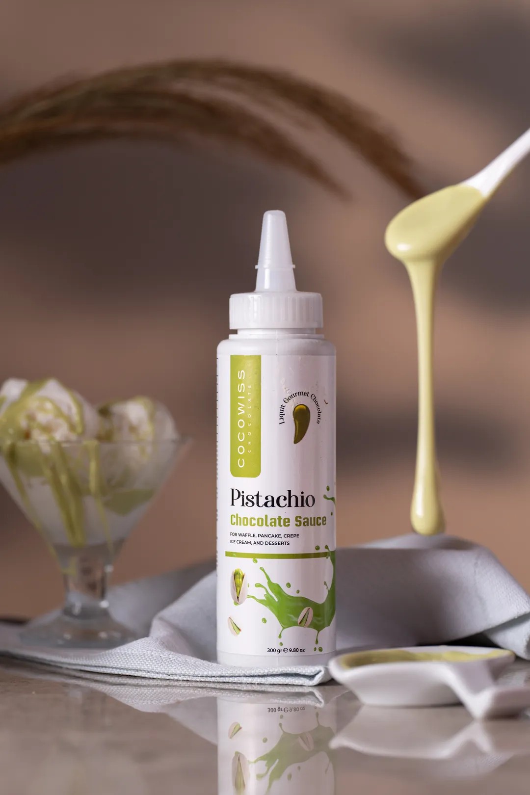 Cocowiss Antep Fıstık Aromalı Çikolata Sosu 330 GR