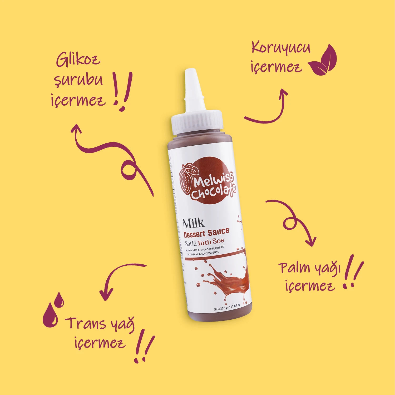 Sütlü Tatlı Sos 330 g - Waffle & Pankek & Krep Sosu