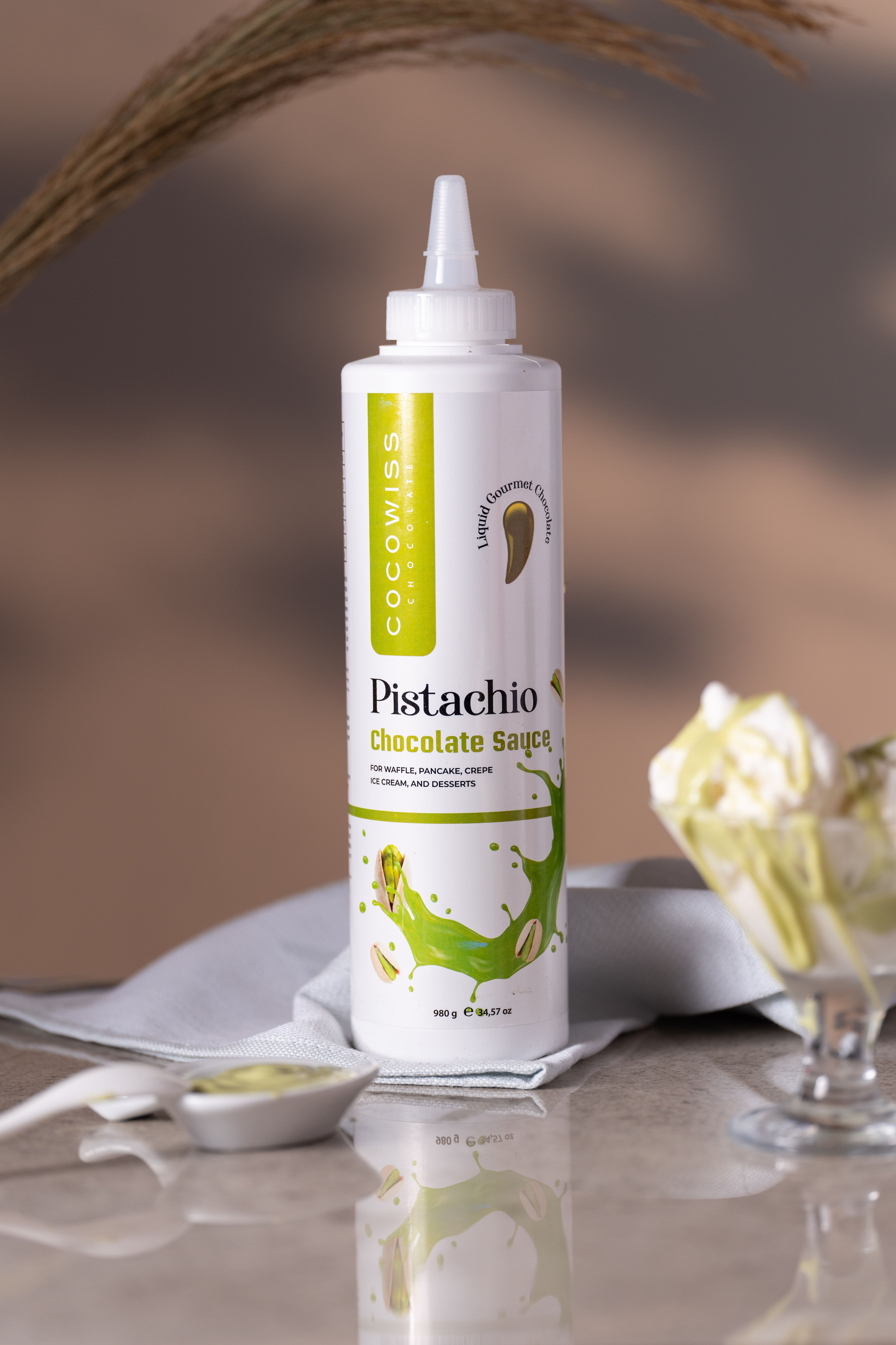Cocowiss Antep Fıstık Aromalı Çikolata Sosu - 1Kg