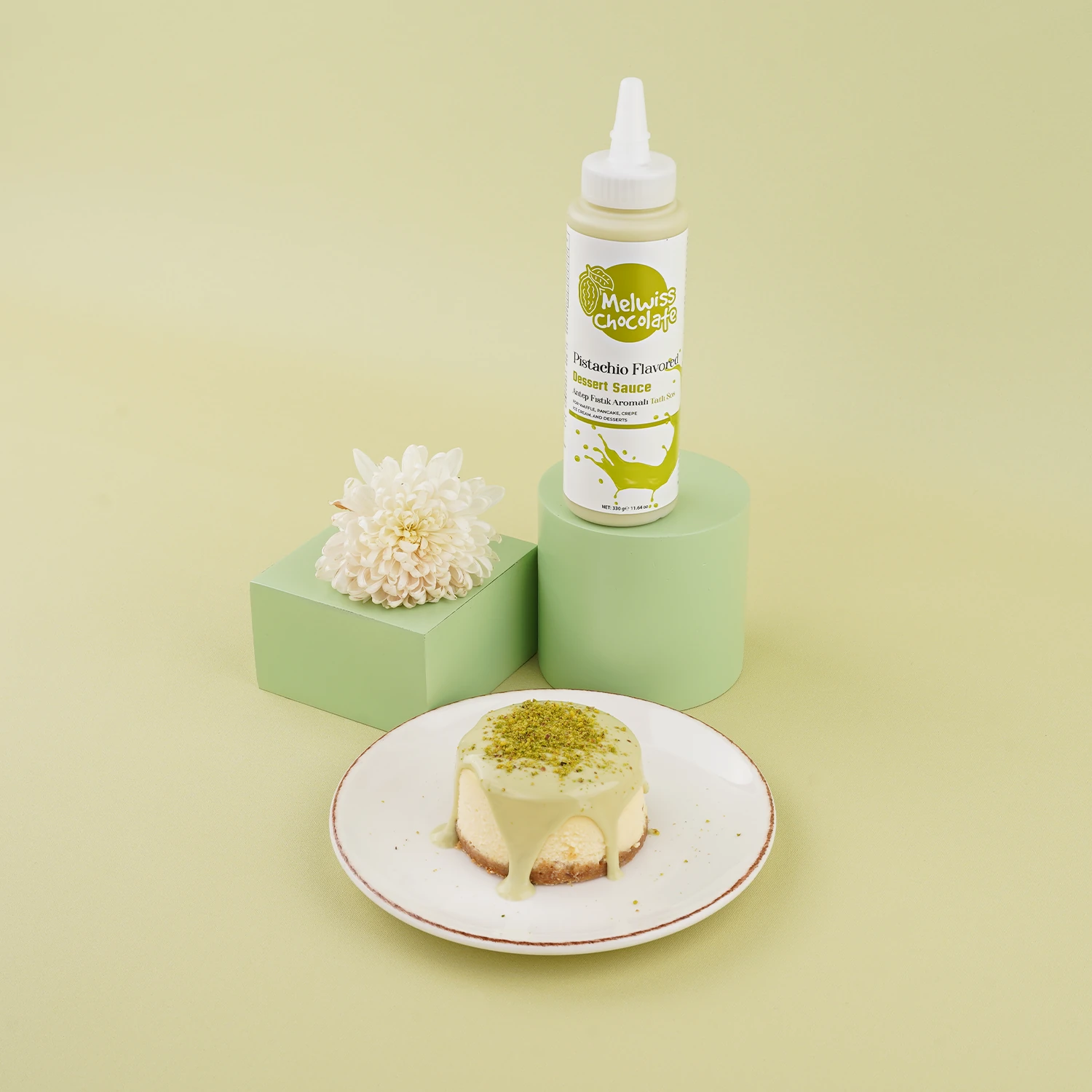 Antep Fıstık Aromalı Tatlı Sos 330 g - Waffle & Krep & Pankek Sosu