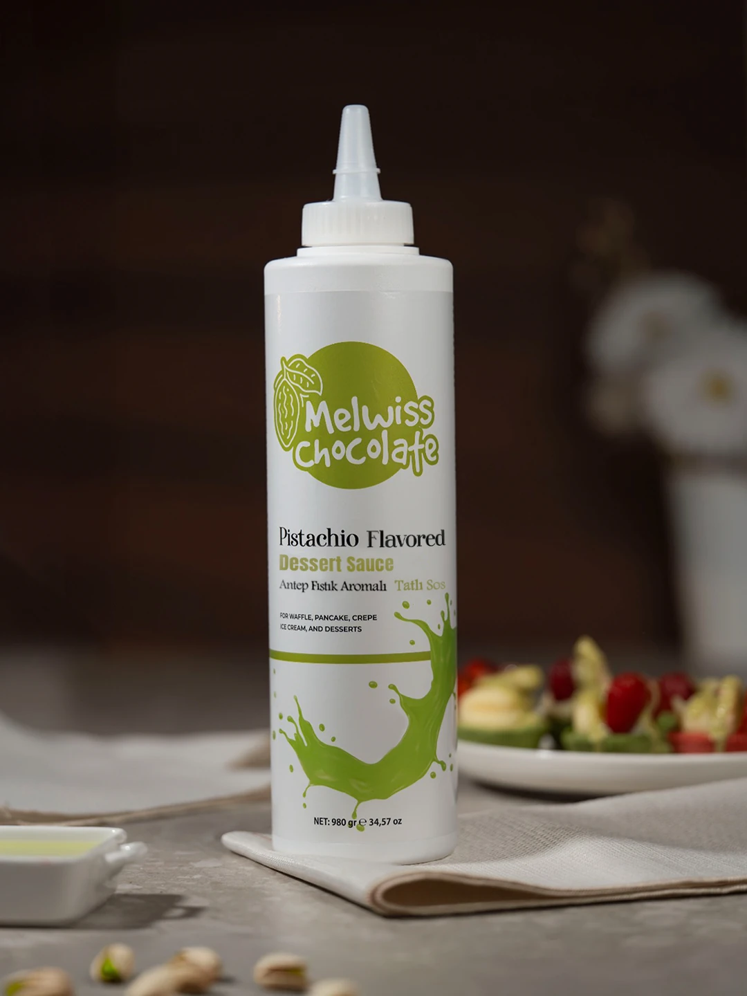 Melwiss Antep Fıstık Aromalı Tatlı Sos 980g