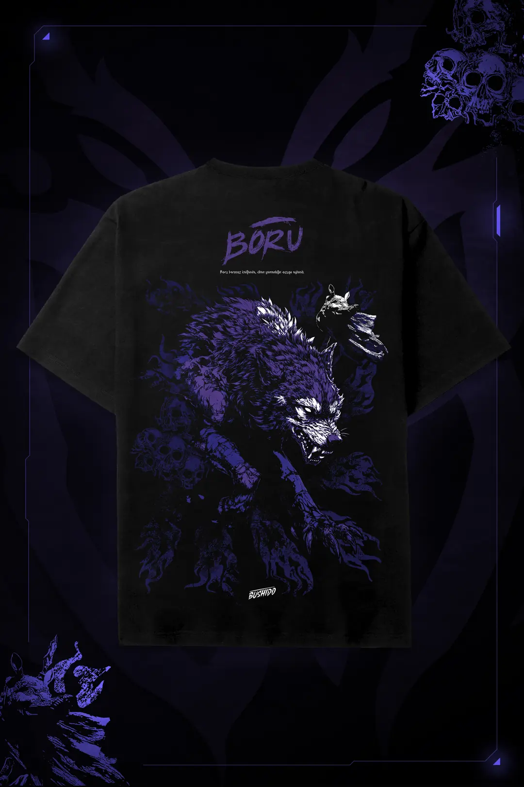Börü Oversize Tshirt - Siyah