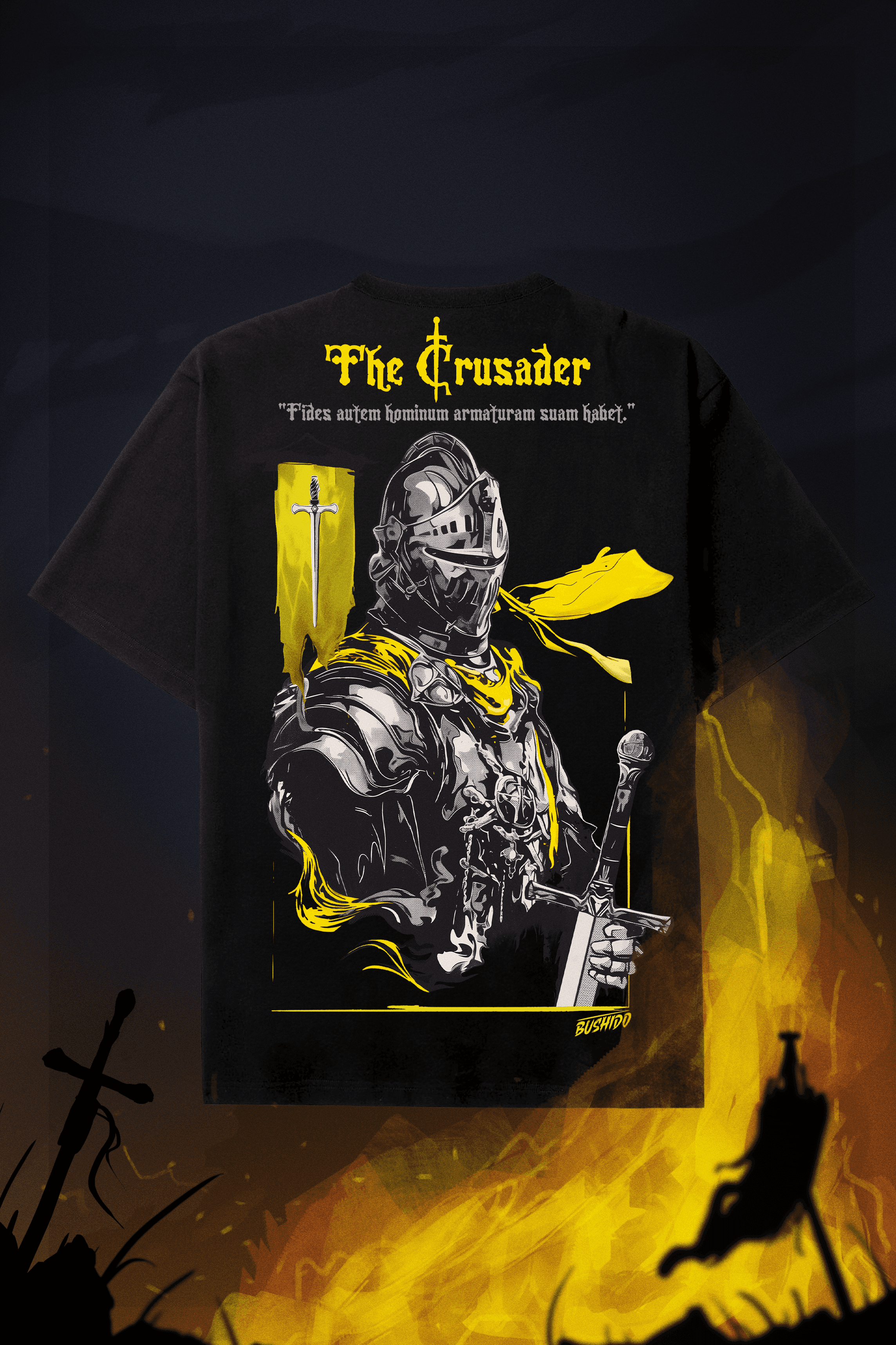 The Crusader Oversize Tshirt  - Siyah