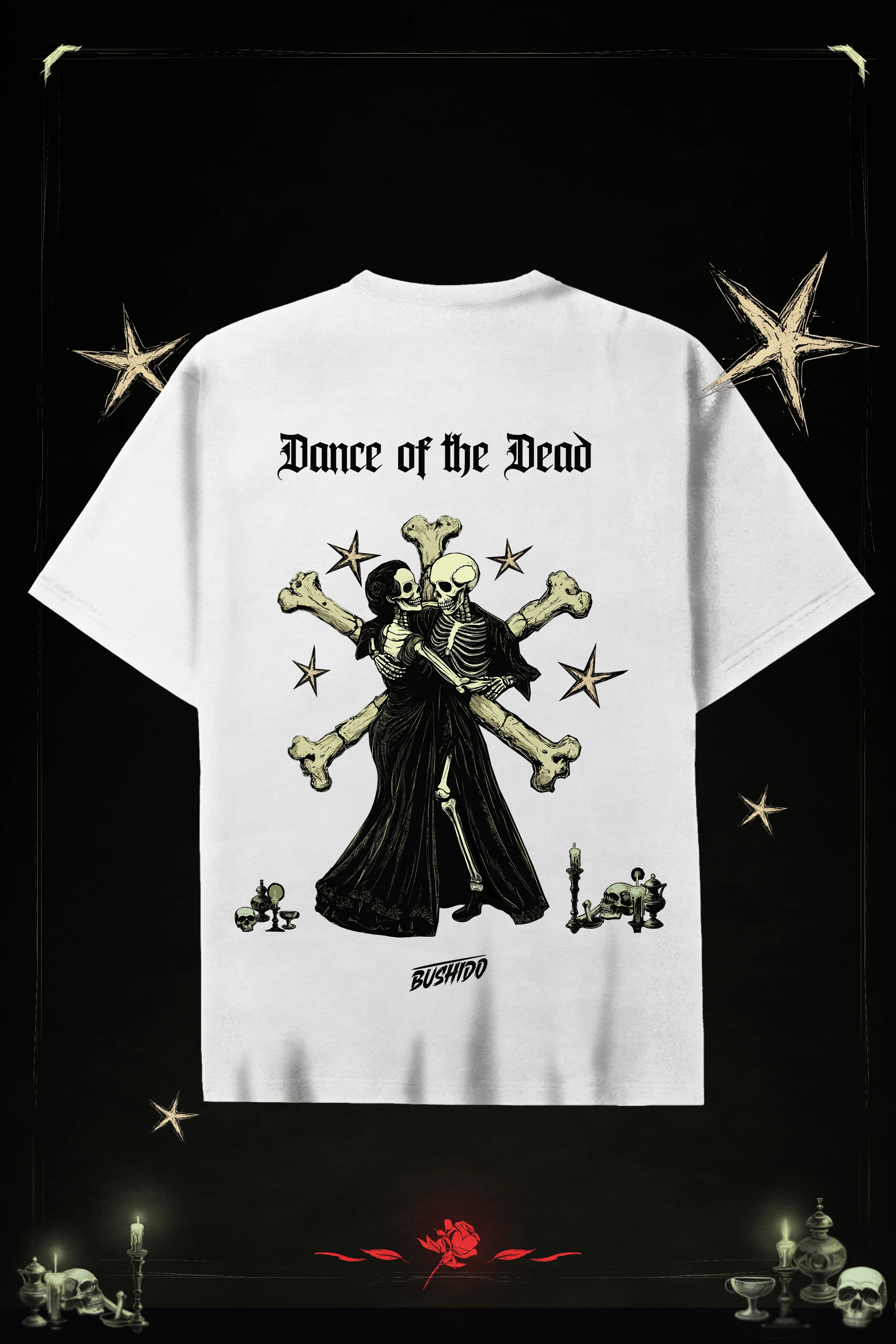 Dance of the Dead Oversize Tshirt - Beyaz