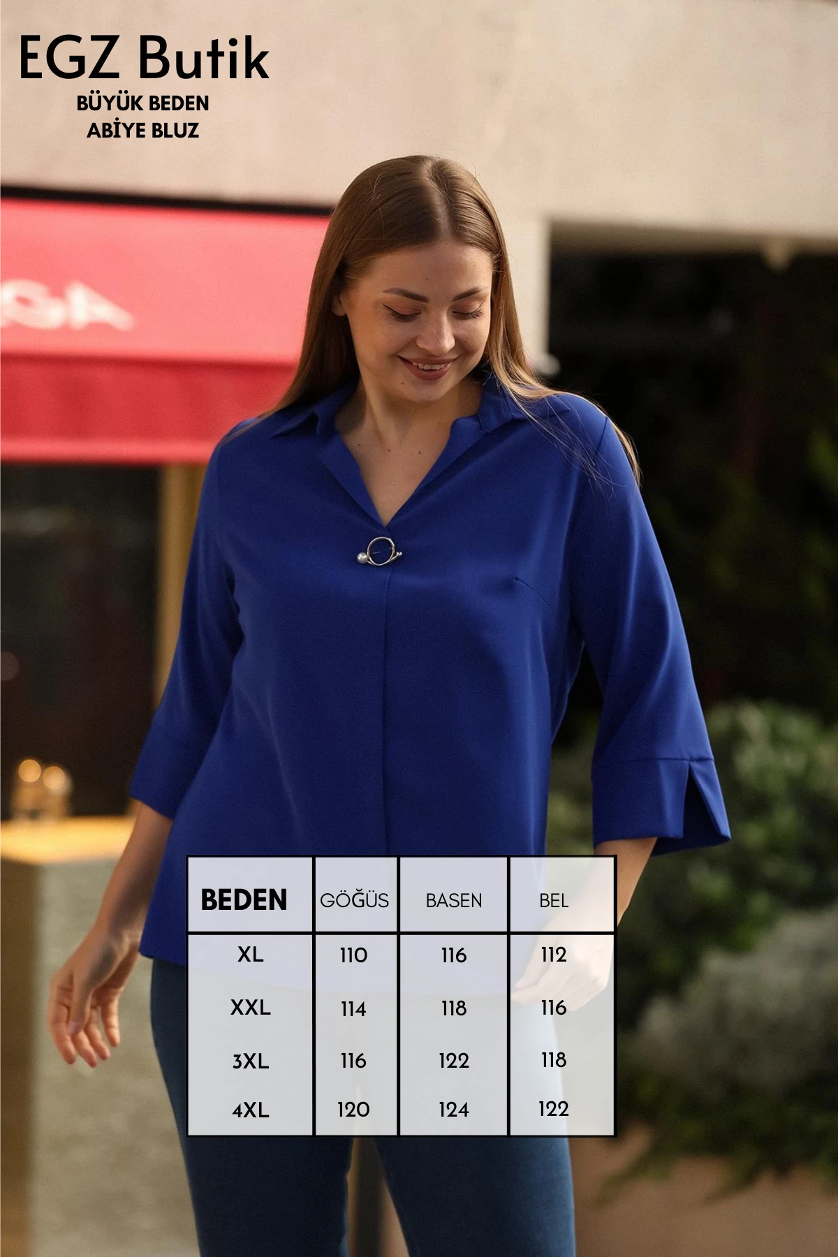 Polo Yaka Broşlu Fakir Kol Düğmesiz Abiye Bluz Pudra