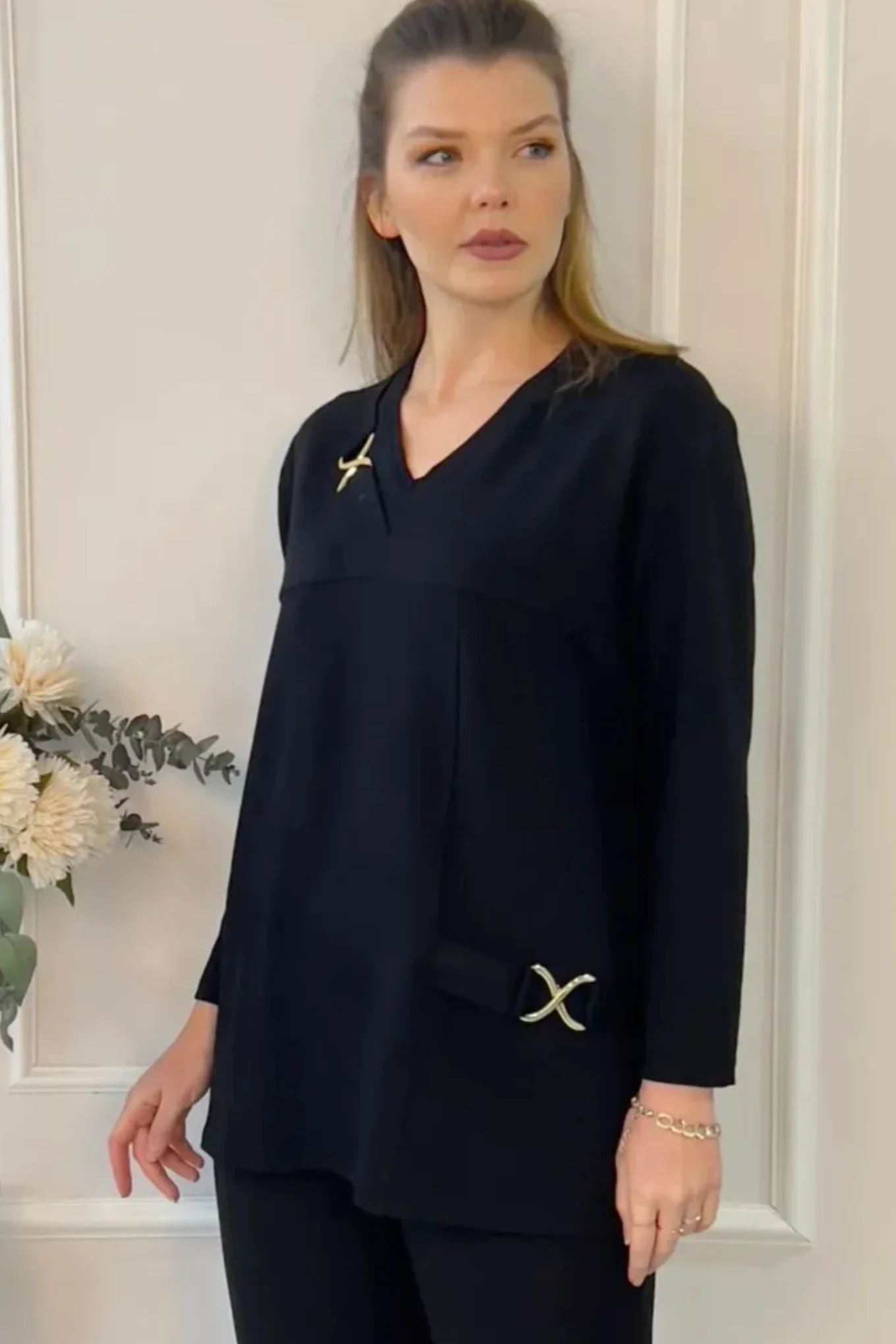 Büyük Beden Ceremony Tokalı Tunik