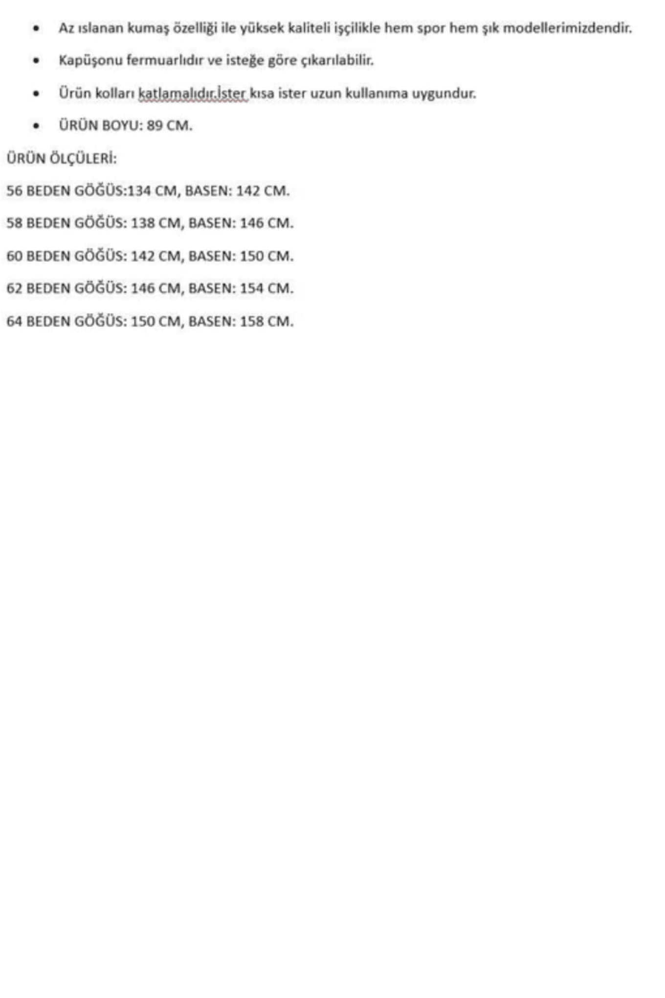 Büyük Beden Bondit Trenç 