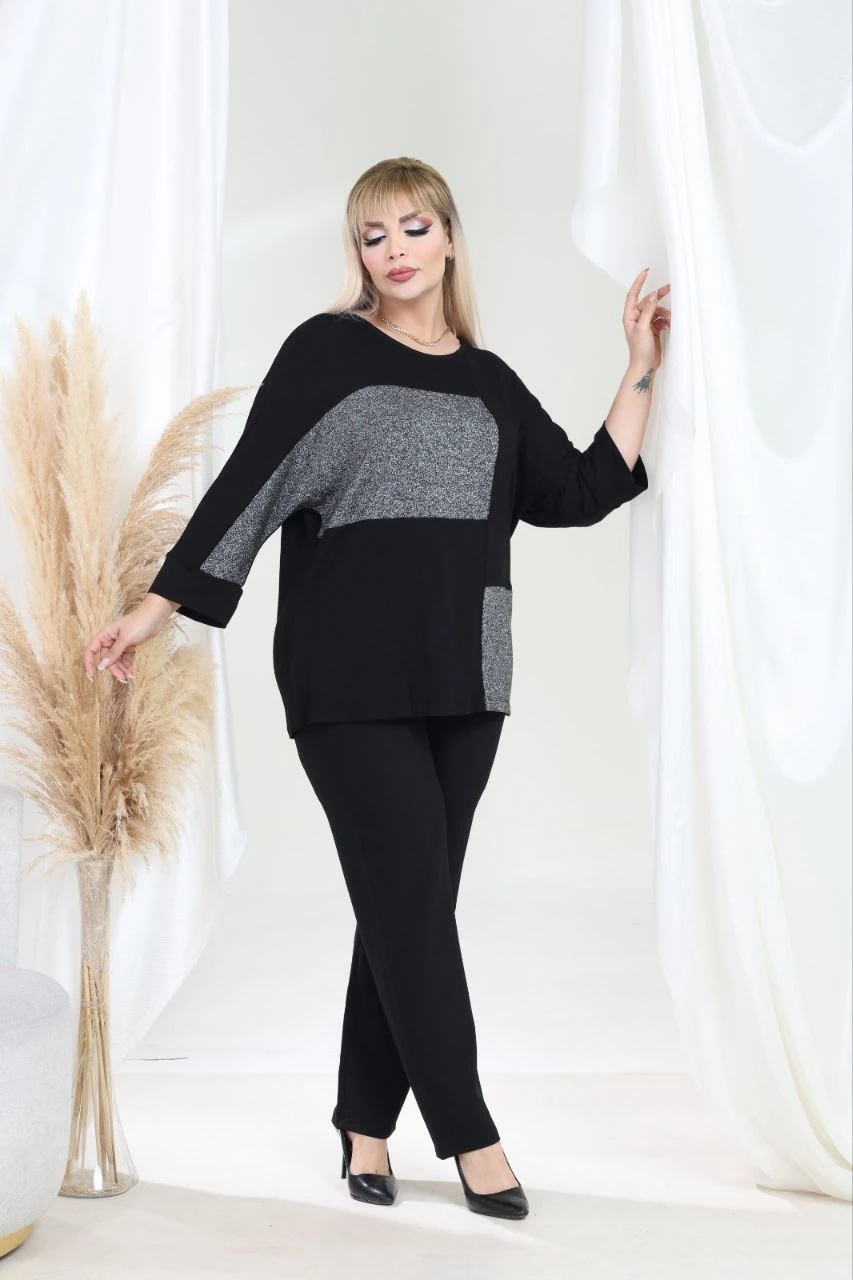 Büyük Beden Sim Garnili Bluz