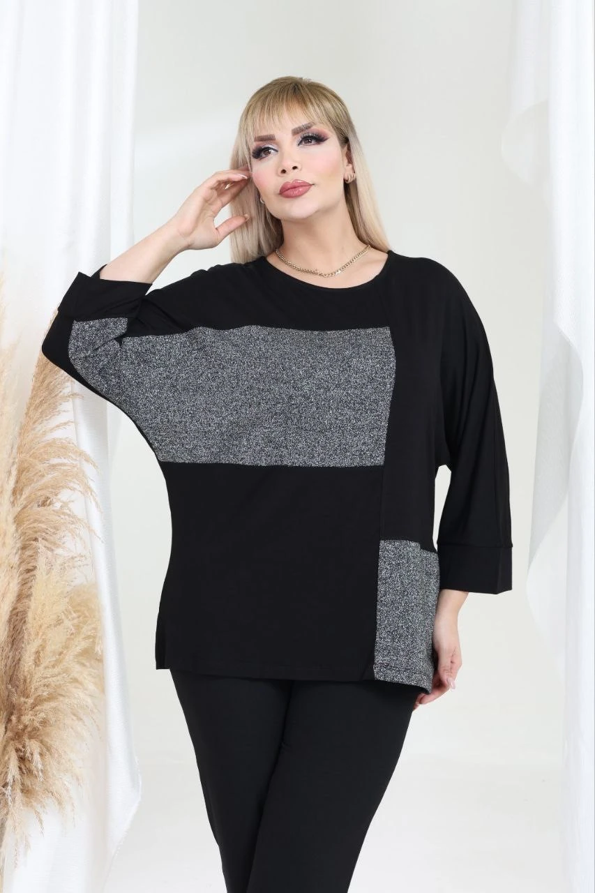 Büyük Beden Sim Garnili Bluz