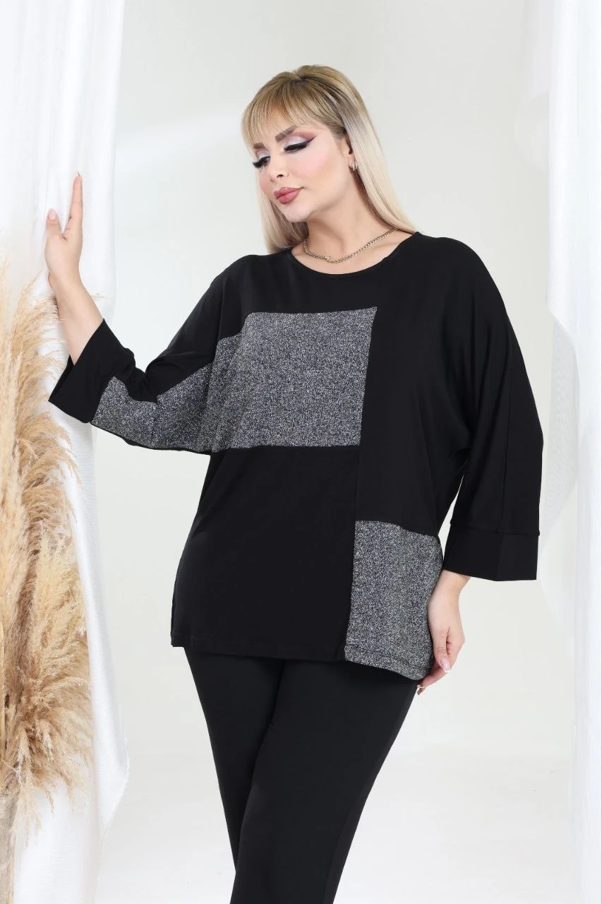 Büyük Beden Sim Garnili Bluz