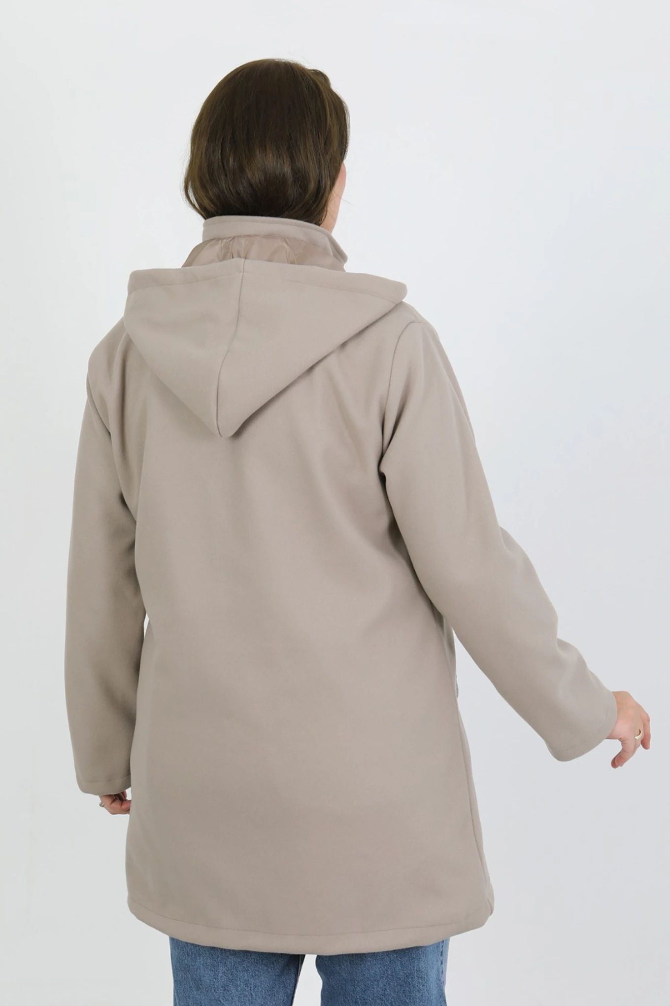 Büyük Beden Kısa Kaşe Mont