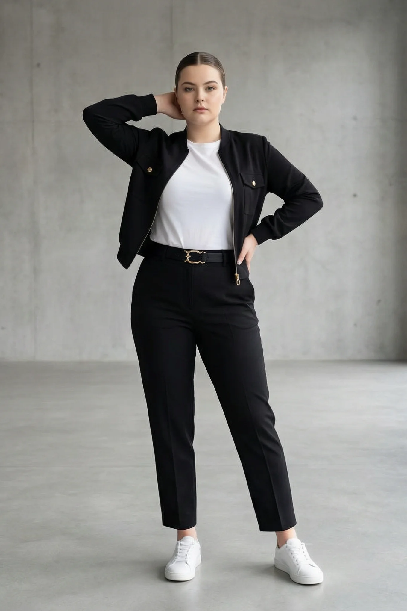 Büyük Beden Modal Çift Cep Detaylı İkili Takım