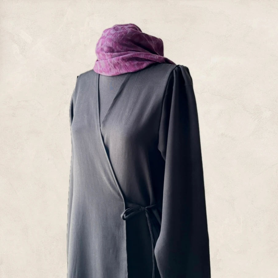 Kruvaze namaz elbisesi - Siyah