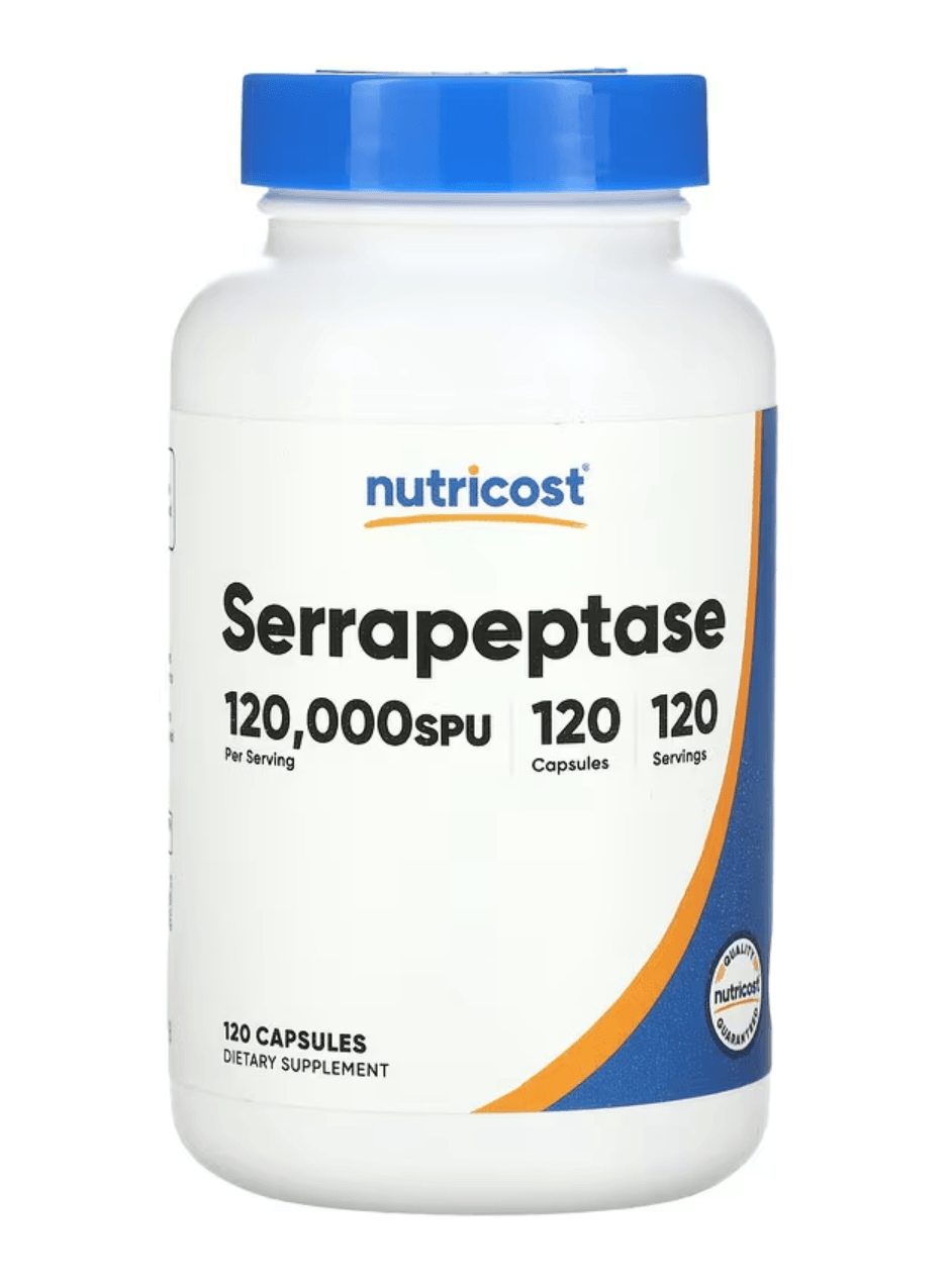 Nutricost Serrapeptase 120,000 SPU, 120 Capsules - Vegetarian. TR YETKİLİ SATICISI