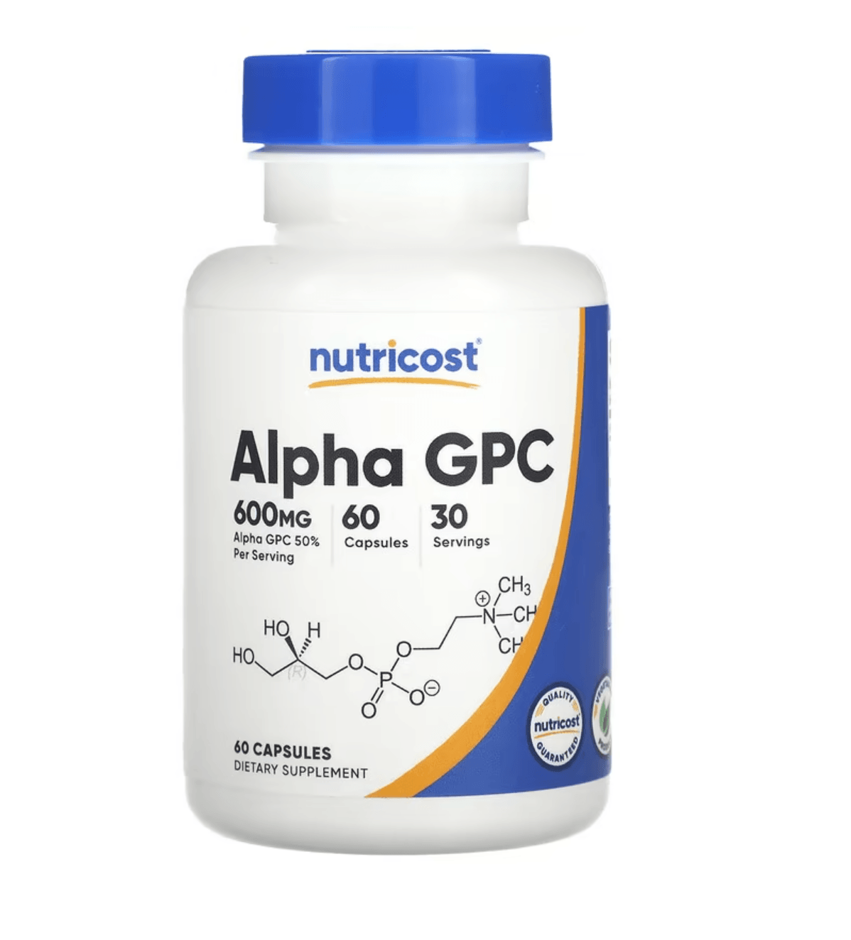 Nutricost Alpha GPC 600mg, 60 Capsules - Non-GMO and Gluten Free.Usa Version