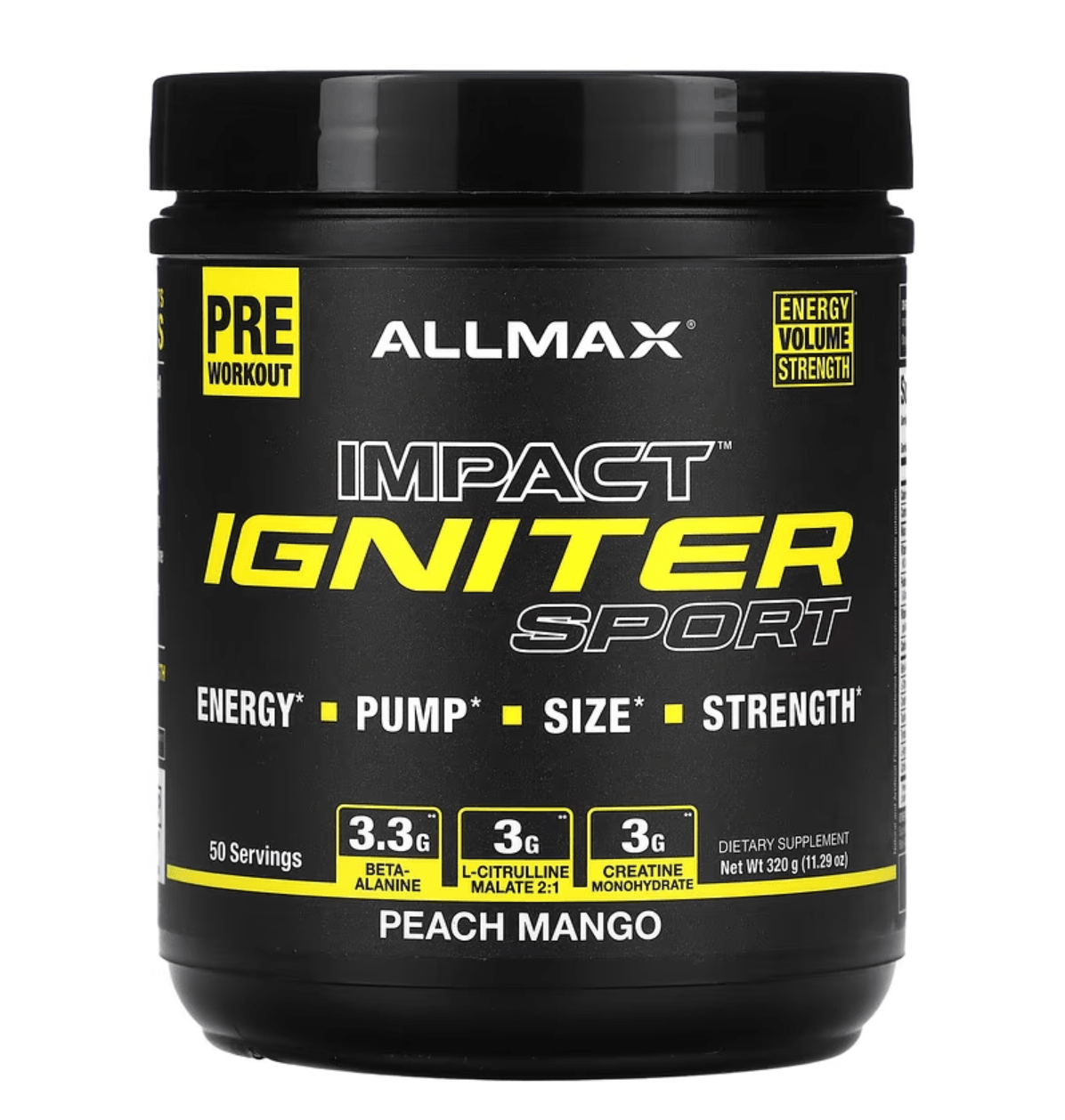 ALLMAX, IMPACT Igniter Sport , Pre-Workout, Peach Mango, 11.29 oz (320 gr)