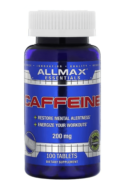 Allmax Caffeine,200mg/100Tablet (100 SERVİS).Usa Version