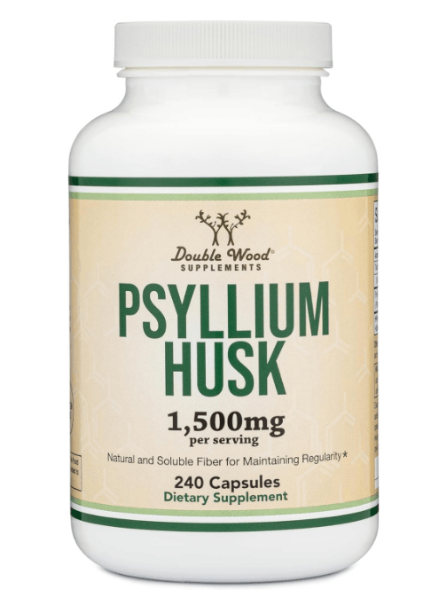 Double Wood Psyllium Husk (240 Capsul 1,500mg Per Serving) Natural and Soluble Fiber for Maintaining Regularity