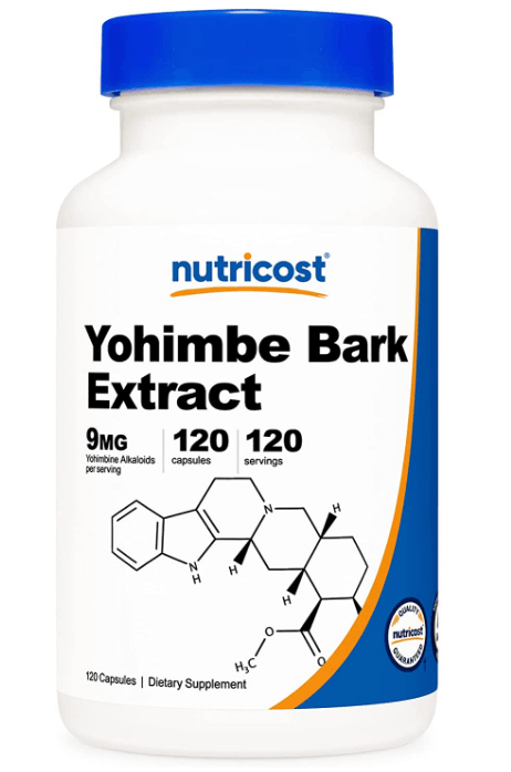 Nutricost Yohımbe Bark Extract 450mg (9mg Yohimbine Alkaloids), 120 Capsules - Extra Strength.USA Version