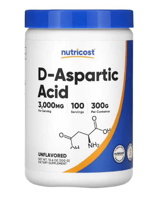 Nutricost D-Aspartic Acid (DAA) Powder 300GR- Gluten Free & Non-GMO - USA