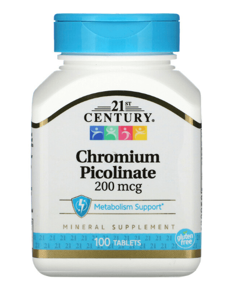 21st Century Chromium Picolinate 200 mcg, 100 Tablet (İ13).