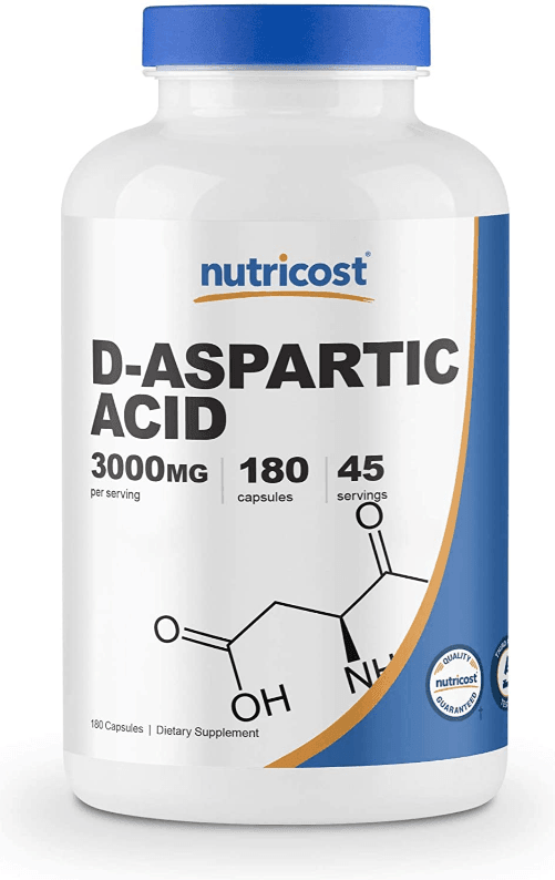 Nutricost DAA D-Aspartic Acid Capsules (180 Capsules) (3000mg Serving)