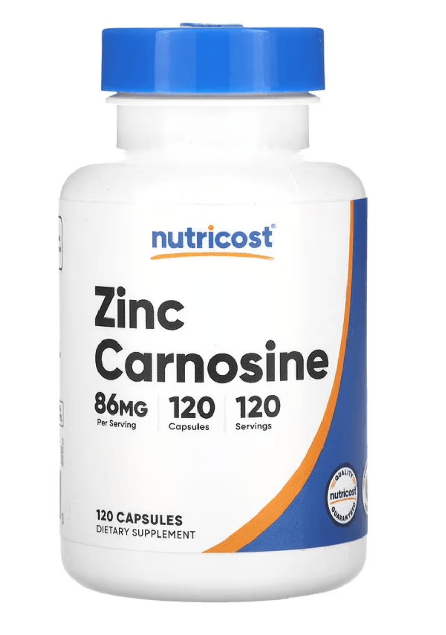 Nutricost Zinc Carnosine 86mg, 120 Capsules - Non-GMO, Gluten Free.TR YETKİLİ SATICISI