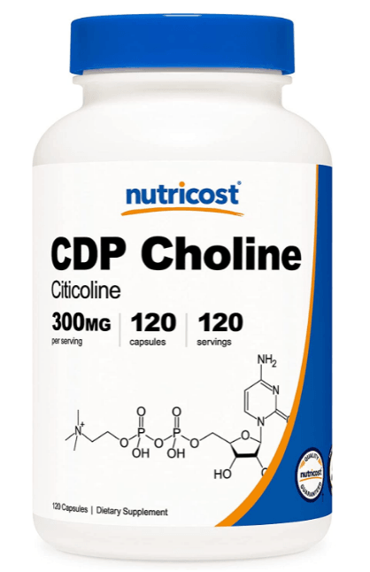 Nutricost CDP Choline (Citicoline) 300mg, 120 Vegetarian Capsules - Non-GMO, Vegetarian Friendly, Gluten Free.USA MENŞEİ