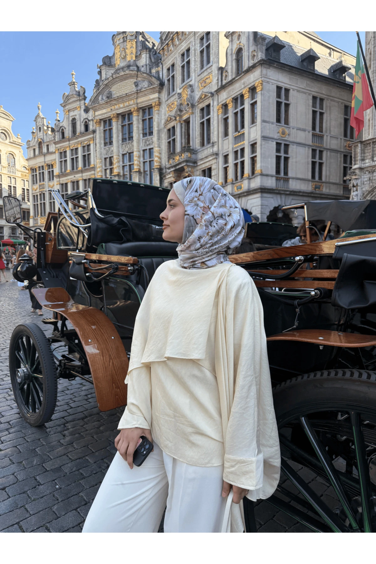 Bej Larin Desen Pamuk Şal