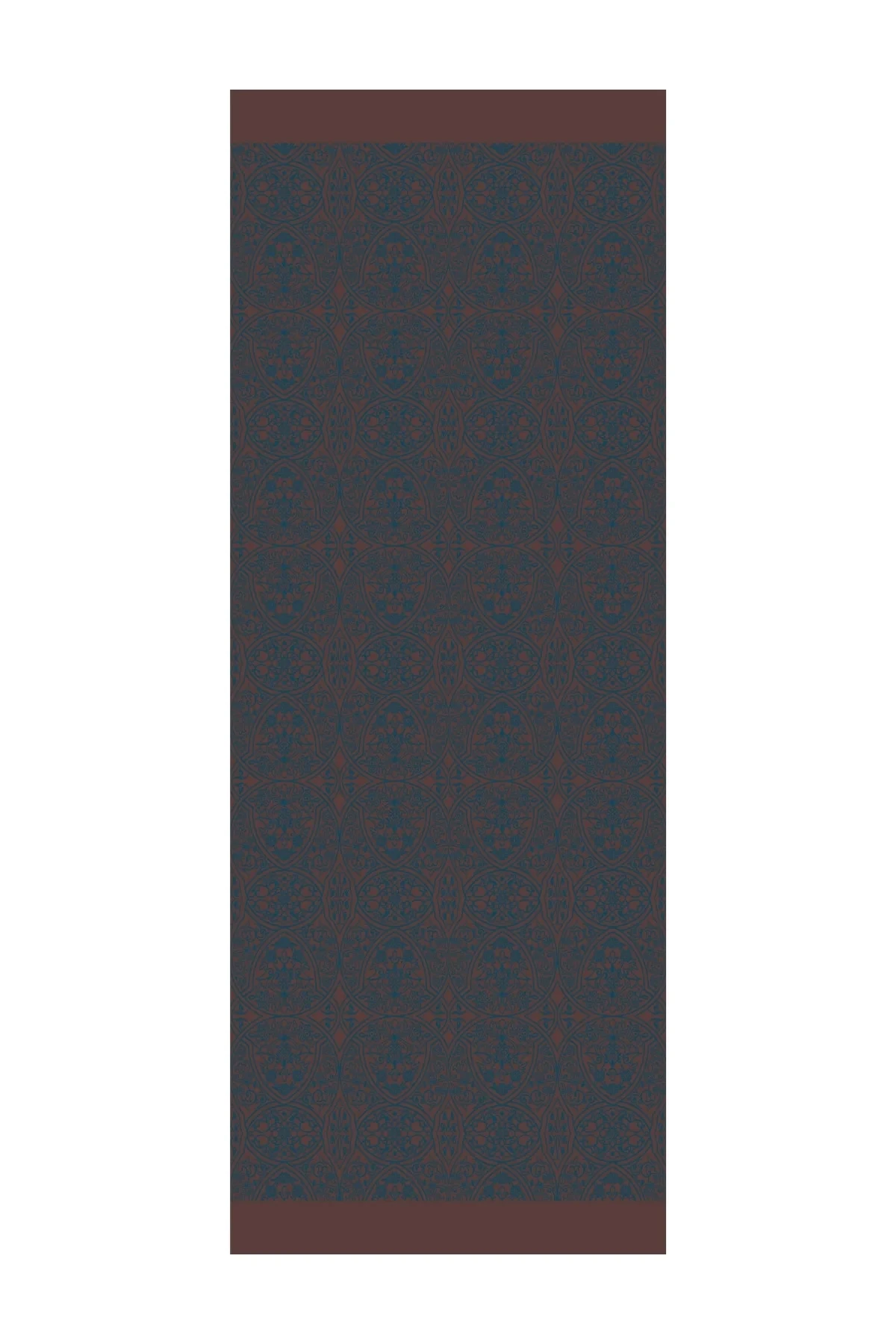 Morocco Desen Çift Taraflı Şal Acı Kahve-Petrol Mavisi