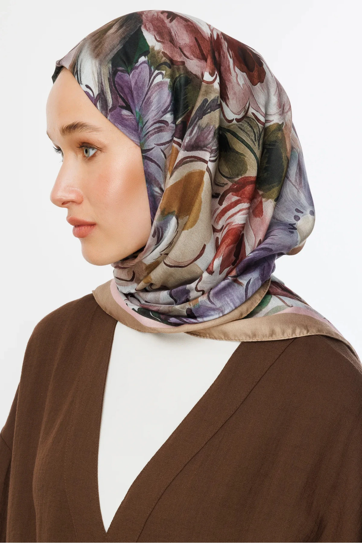 Bej Rossel Desen Pamuk Şal