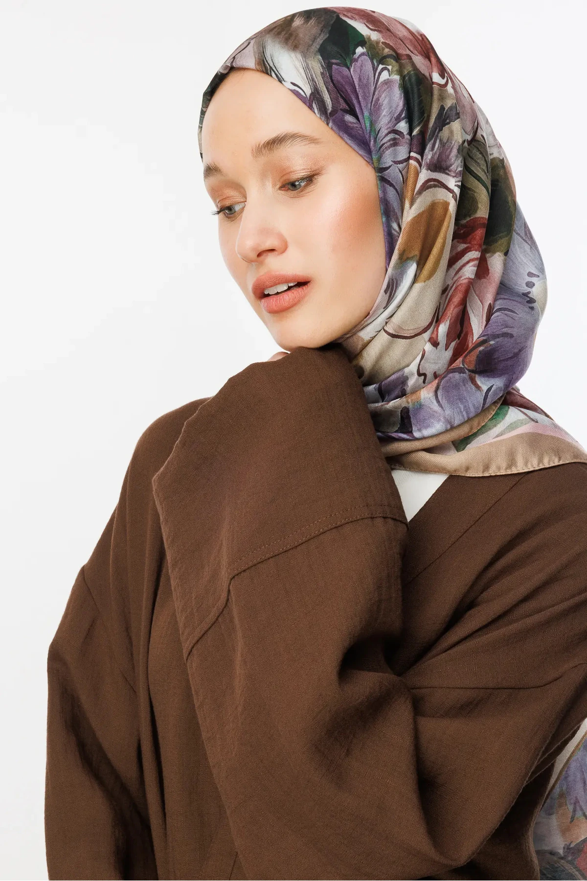 Bej Rossel Desen Pamuk Şal